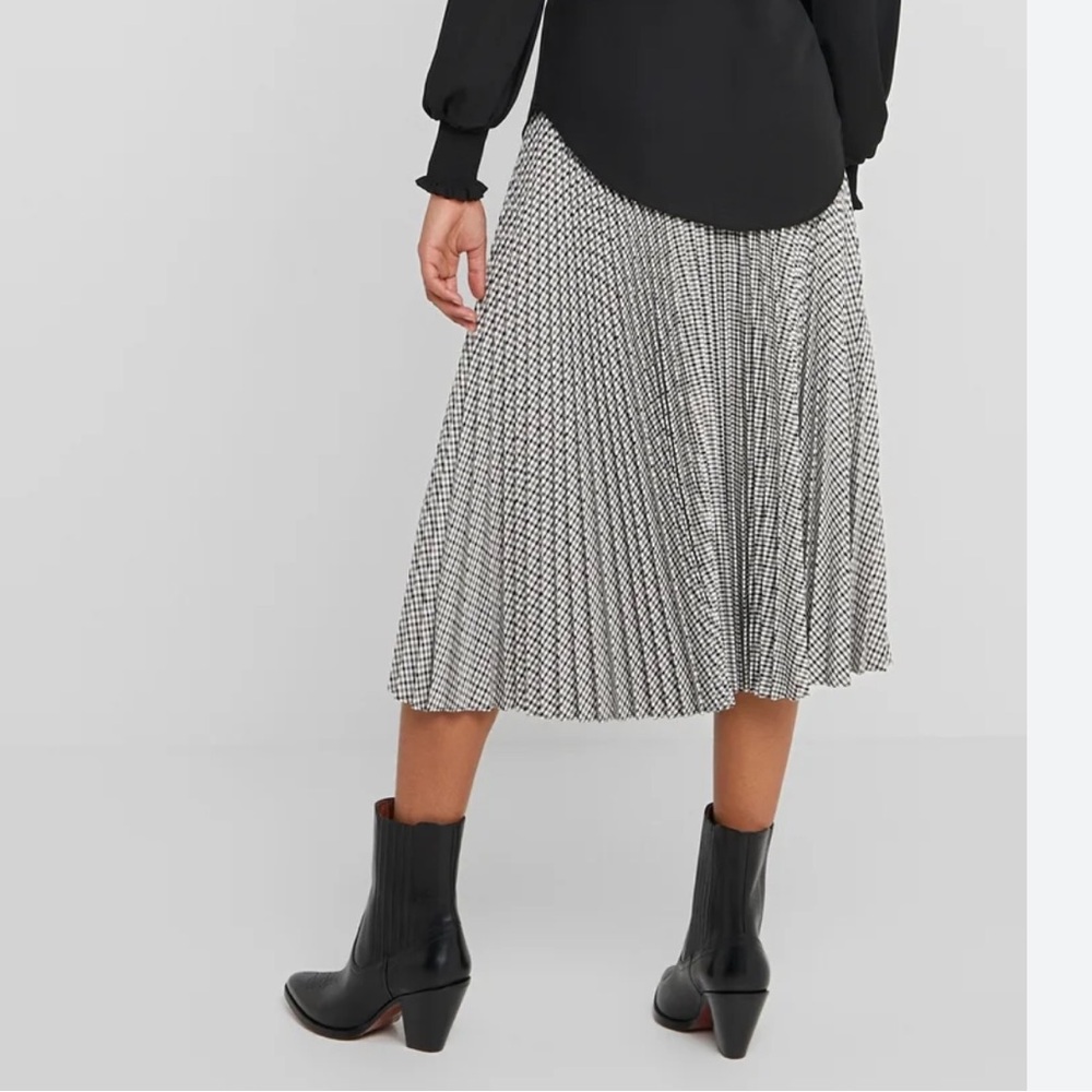 Lauren Ralph Lauren Black and White Houndstooth Midi Skirt - Picture 2 of 11